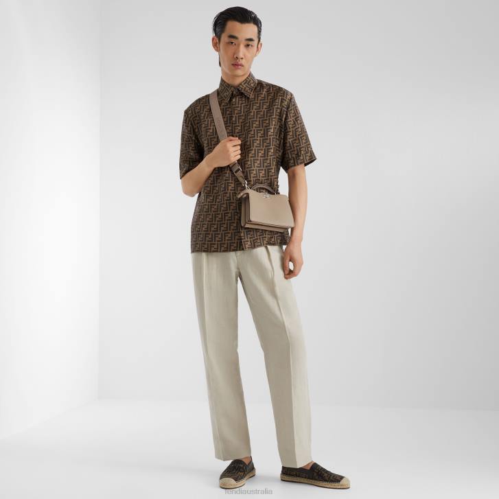 Men Apparel Fendi HP0B1934 Silk Shirt Brown