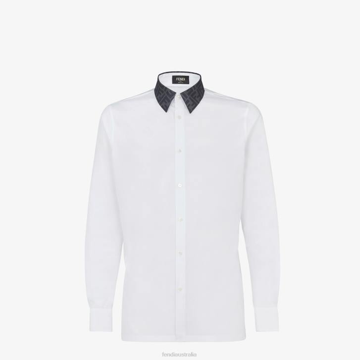 Men Apparel Fendi HP0B1937 Cotton Shirt White