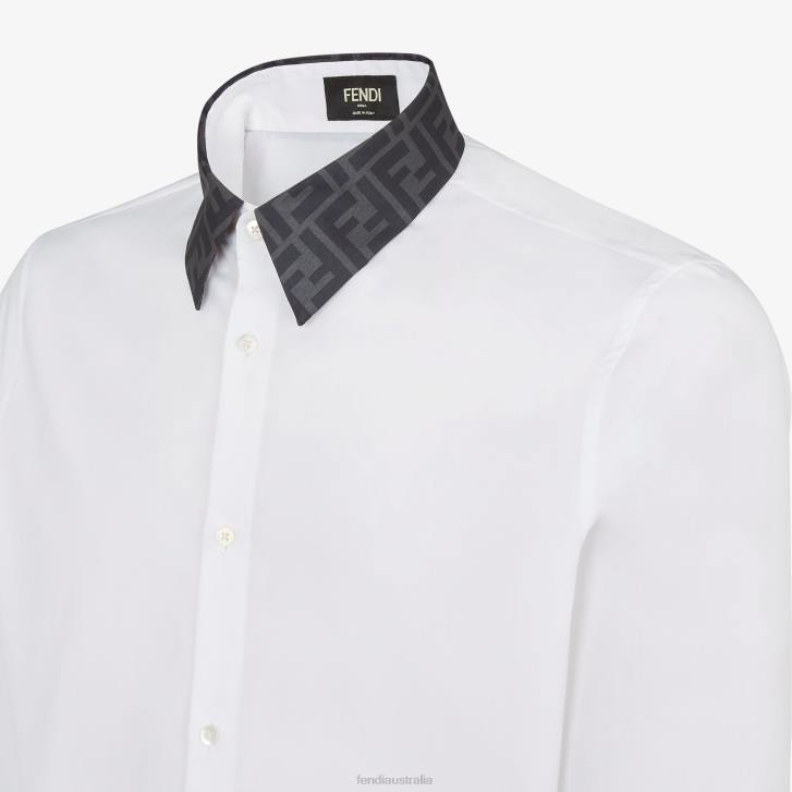 Men Apparel Fendi HP0B1937 Cotton Shirt White