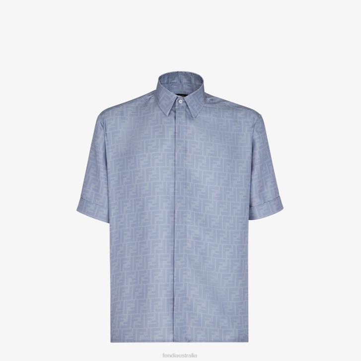 Men Apparel Fendi HP0B1948 Silk Shirt Light blue