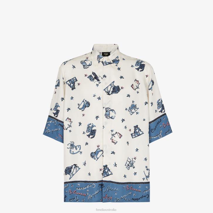 Men Apparel Fendi HP0B1950 Silk Shirt Multicolor