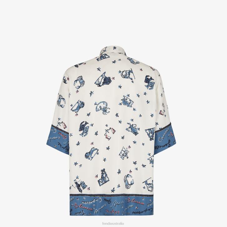 Men Apparel Fendi HP0B1950 Silk Shirt Multicolor