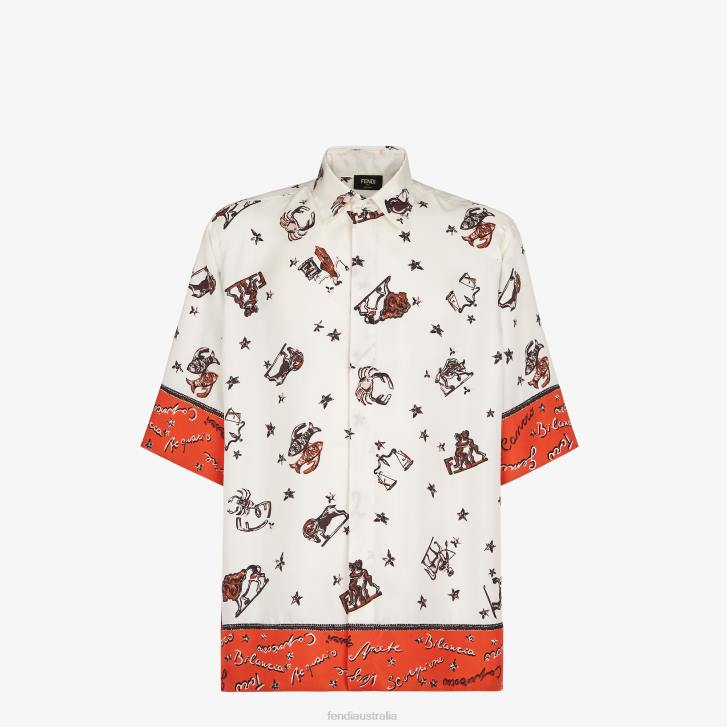 Men Apparel Fendi HP0B1953 Silk Shirt Multicolor