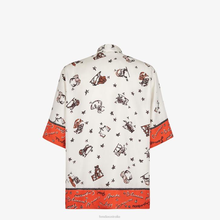 Men Apparel Fendi HP0B1953 Silk Shirt Multicolor