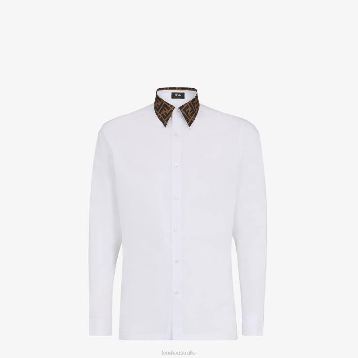 Men Apparel Fendi HP0B1975 Cotton Shirt White