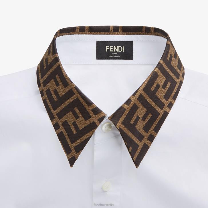 Men Apparel Fendi HP0B1975 Cotton Shirt White