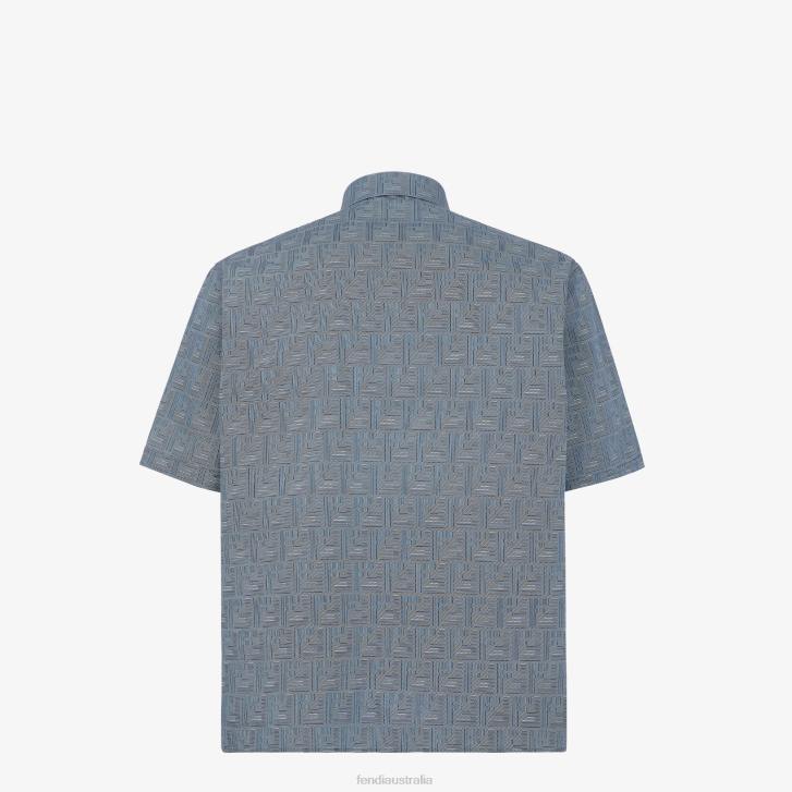 Men Apparel Fendi HP0B1978 Cotton Shirt Blue