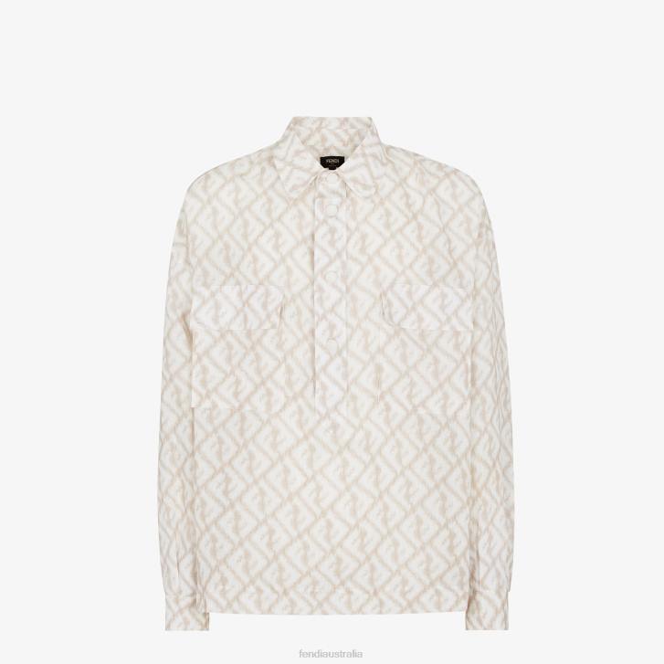 Men Apparel Fendi HP0B1998 Linen Shirt Multicolor