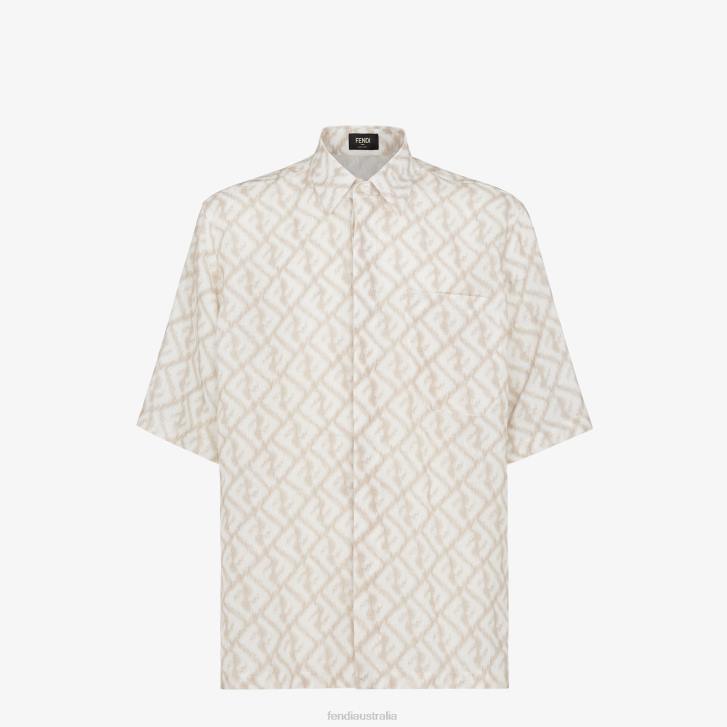 Men Apparel Fendi HP0B2000 Linen Shirt Beige