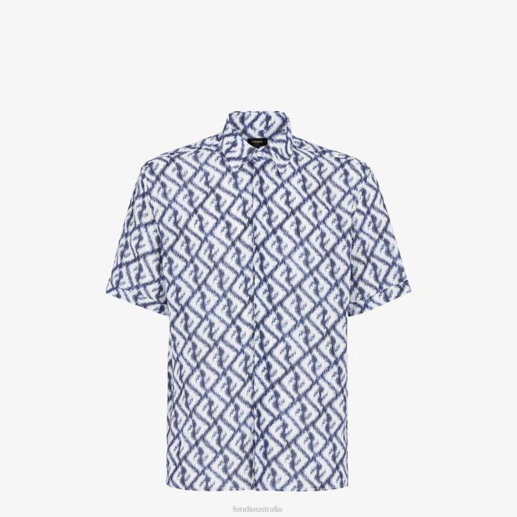 Men Apparel Fendi HP0B2009 Linen Shirt Blue