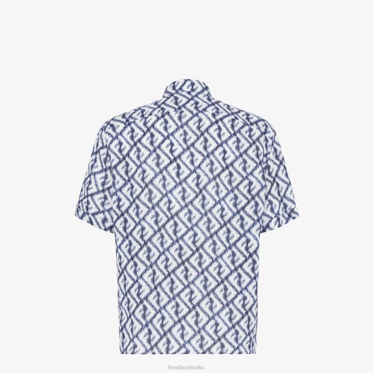Men Apparel Fendi HP0B2009 Linen Shirt Blue