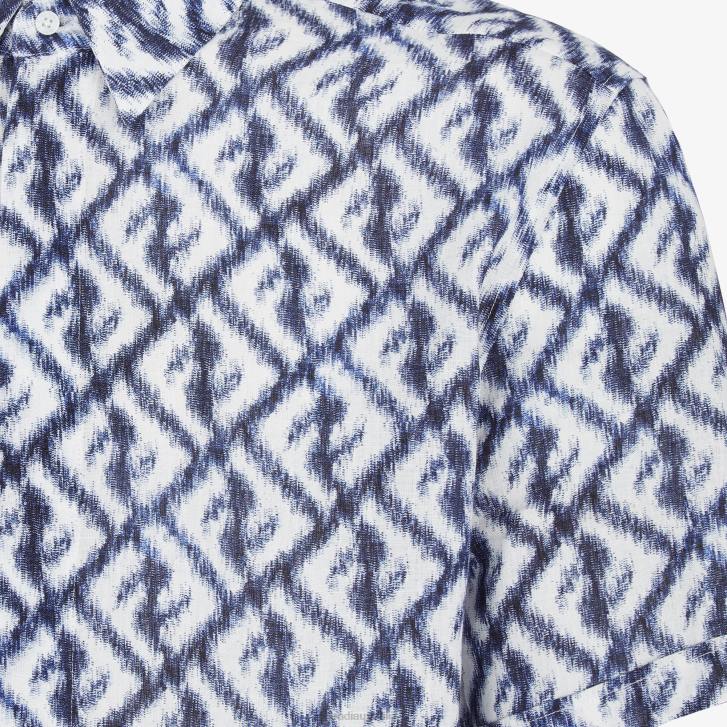 Men Apparel Fendi HP0B2009 Linen Shirt Blue