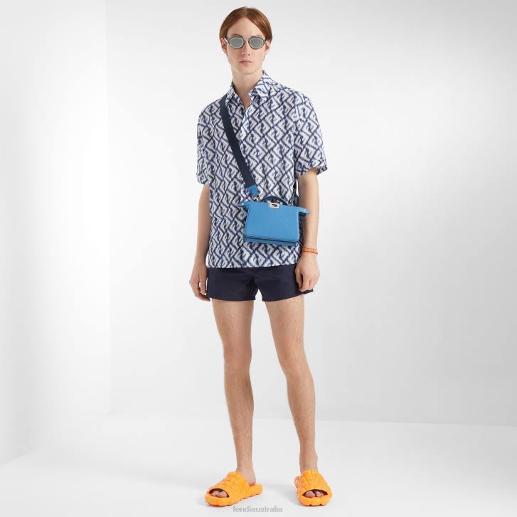 Men Apparel Fendi HP0B2009 Linen Shirt Blue