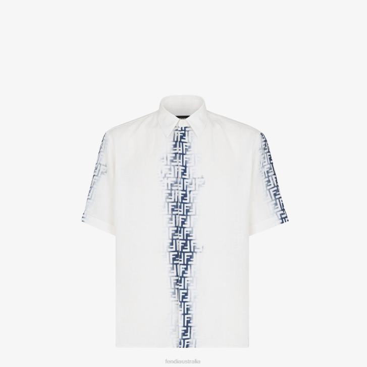 Men Apparel Fendi HP0B2024 Linen Shirt White