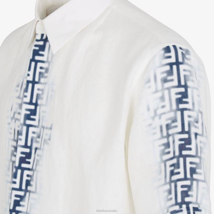 Men Apparel Fendi HP0B2024 Linen Shirt White
