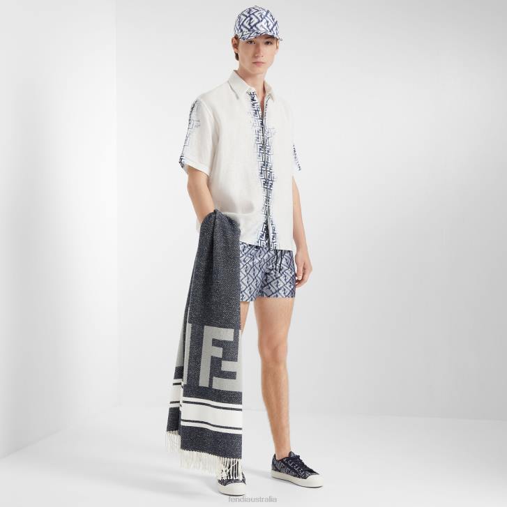 Men Apparel Fendi HP0B2024 Linen Shirt White