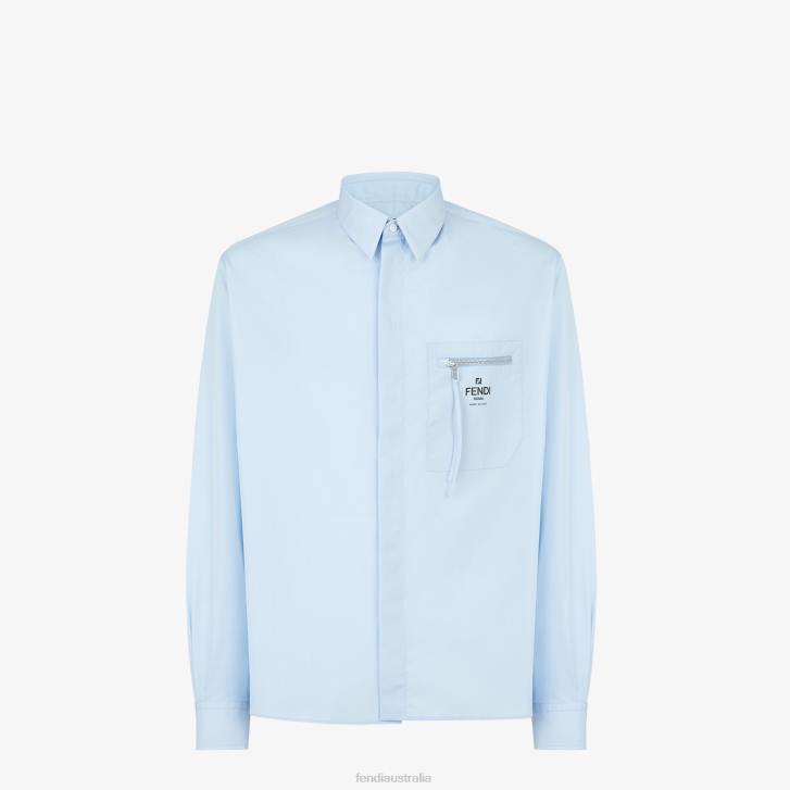 Men Apparel Fendi HP0B2060 Cotton Shirt Light blue