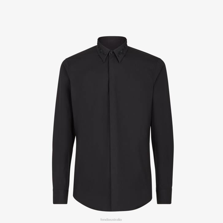 Men Apparel Fendi HP0B2083 Cotton Shirt Black