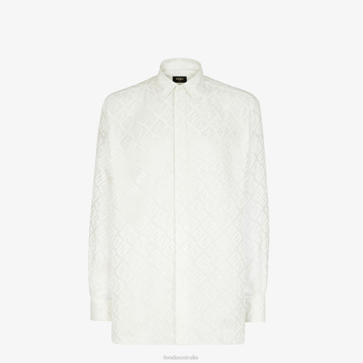 Men Apparel Fendi HP0B2087 Silk Shirt White