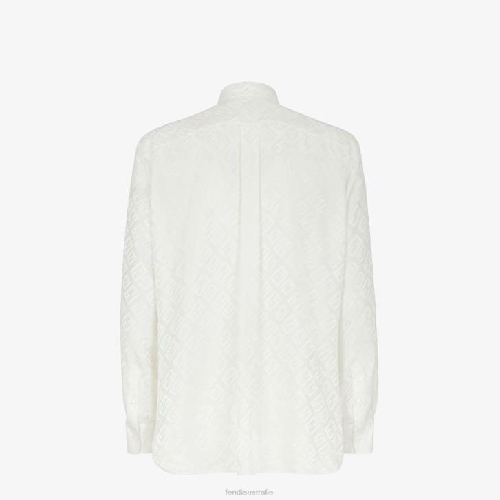 Men Apparel Fendi HP0B2087 Silk Shirt White