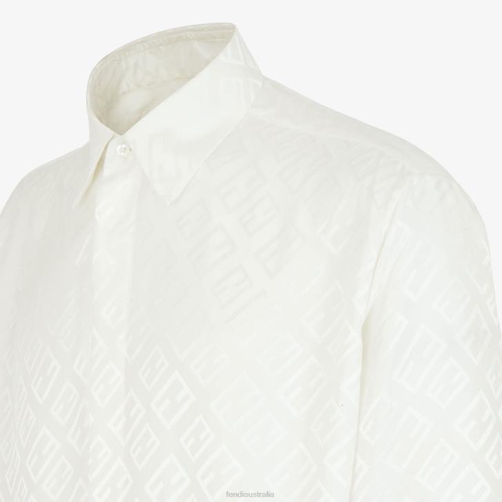 Men Apparel Fendi HP0B2087 Silk Shirt White