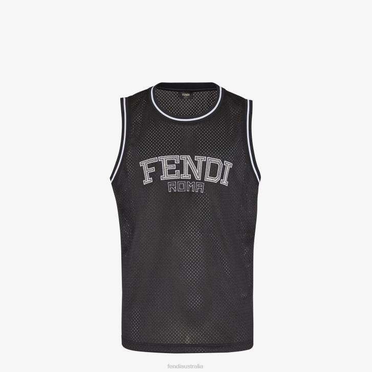 Men Apparel Fendi HP0B2189 Tech Mesh Vest Black