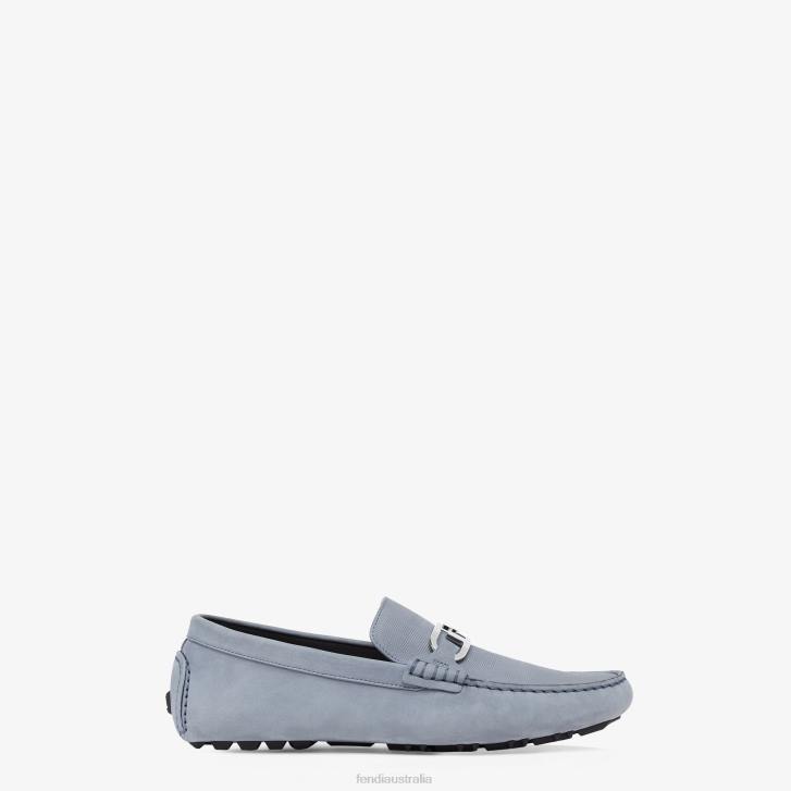 Men Shoes Fendi HP0B2222 Nubuck Loafers Light blue