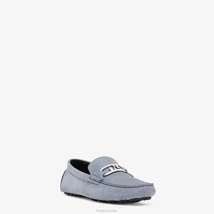Men Shoes Fendi HP0B2222 Nubuck Loafers Light blue