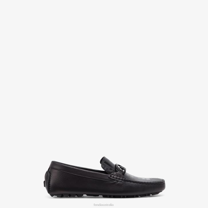 Men Shoes Fendi HP0B2223 Leather Loafers Black