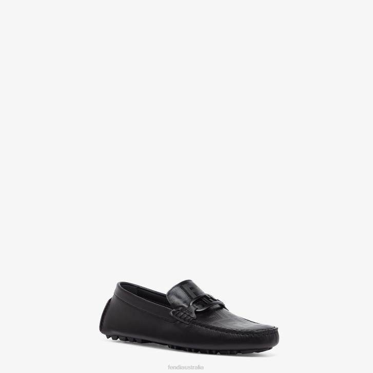 Men Shoes Fendi HP0B2223 Leather Loafers Black