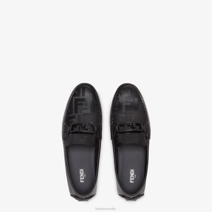 Men Shoes Fendi HP0B2223 Leather Loafers Black