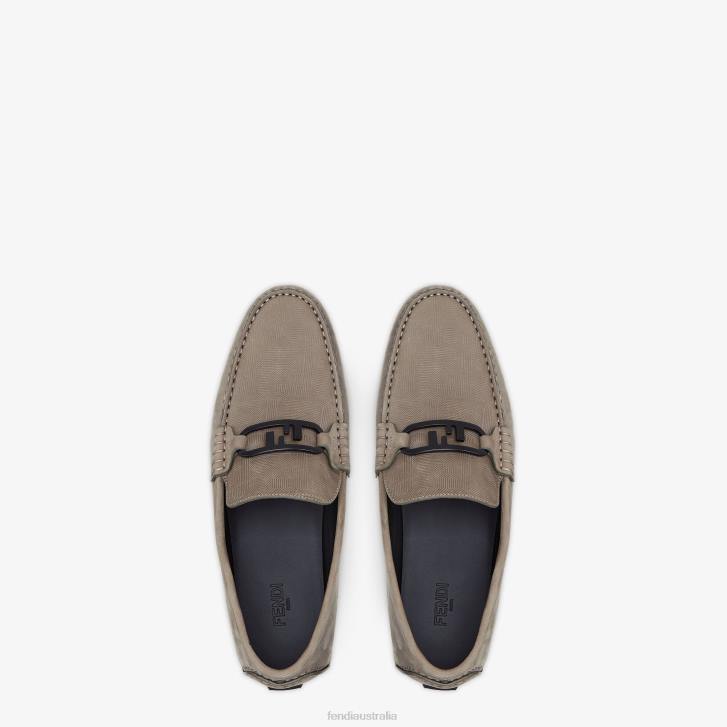 Men Shoes Fendi HP0B2224 Nubuck Leather Loafers Beige