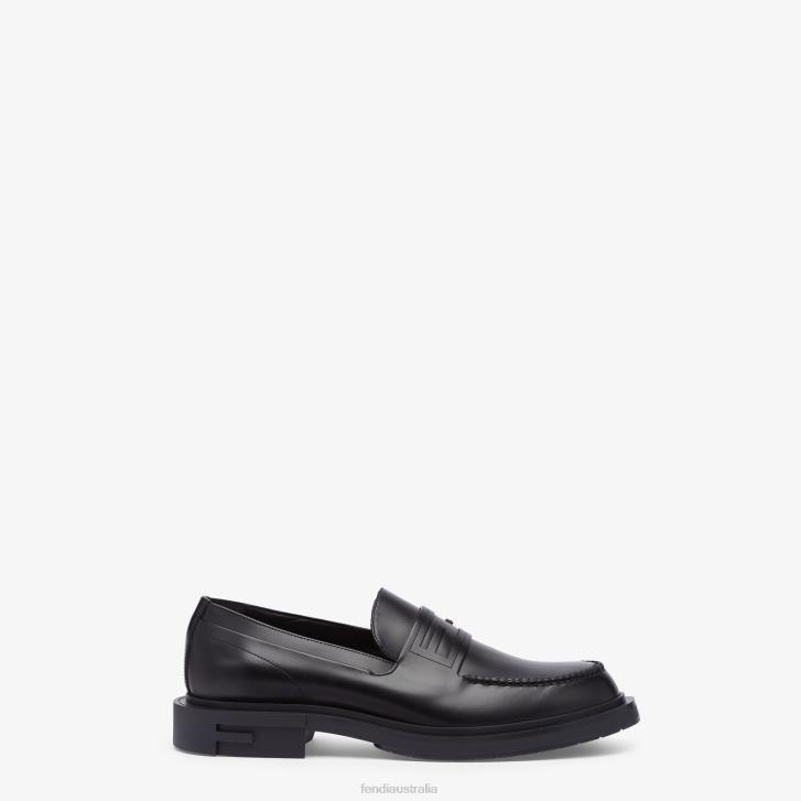 Men Shoes Fendi HP0B2240 Leather Loafers Black