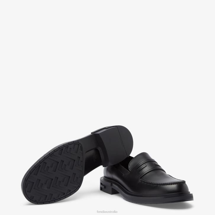 Men Shoes Fendi HP0B2240 Leather Loafers Black
