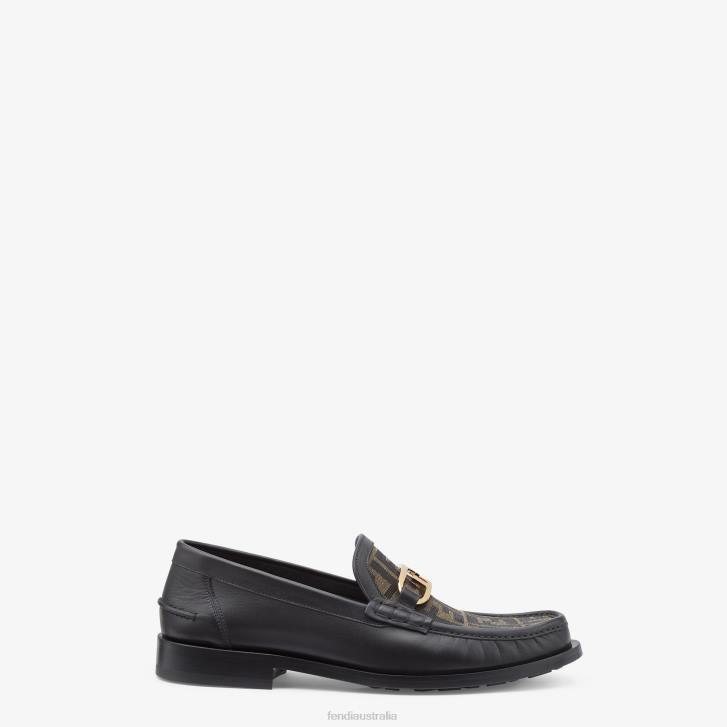 Men Shoes Fendi HP0B2241 Leather Loafers Black