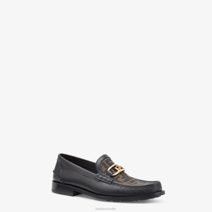 Men Shoes Fendi HP0B2241 Leather Loafers Black