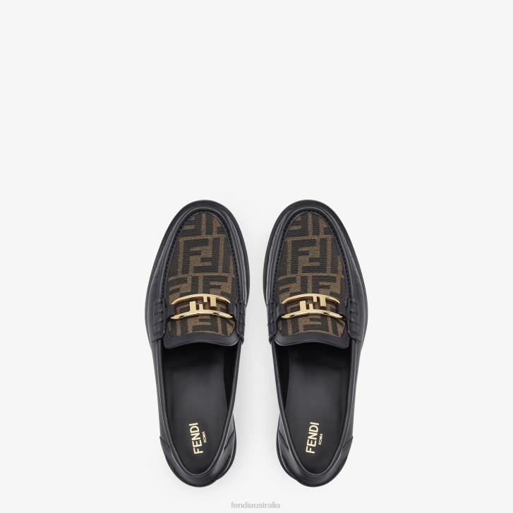 Men Shoes Fendi HP0B2241 Leather Loafers Black