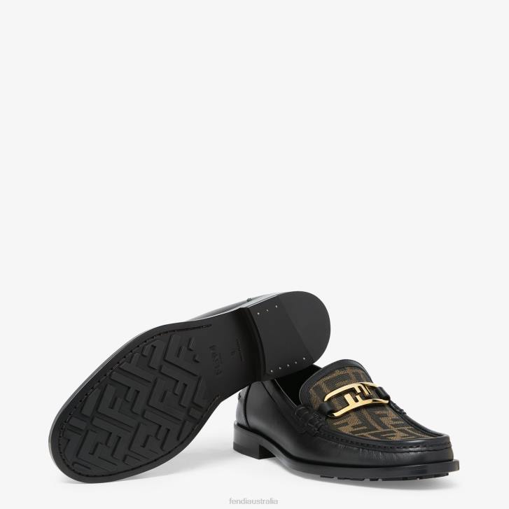 Men Shoes Fendi HP0B2241 Leather Loafers Black