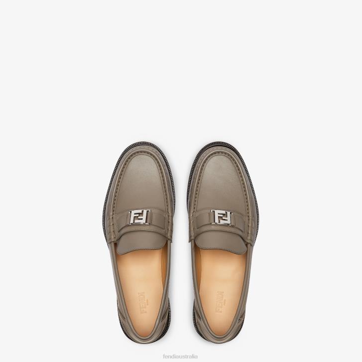 Men Shoes Fendi HP0B2244 Leather Loafers Beige