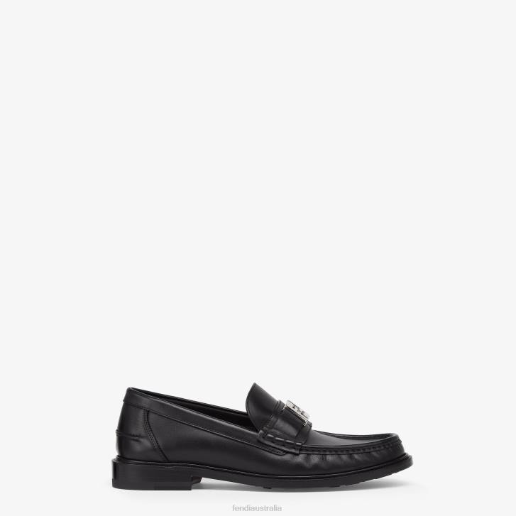 Men Shoes Fendi HP0B2245 Leather Loafers Black