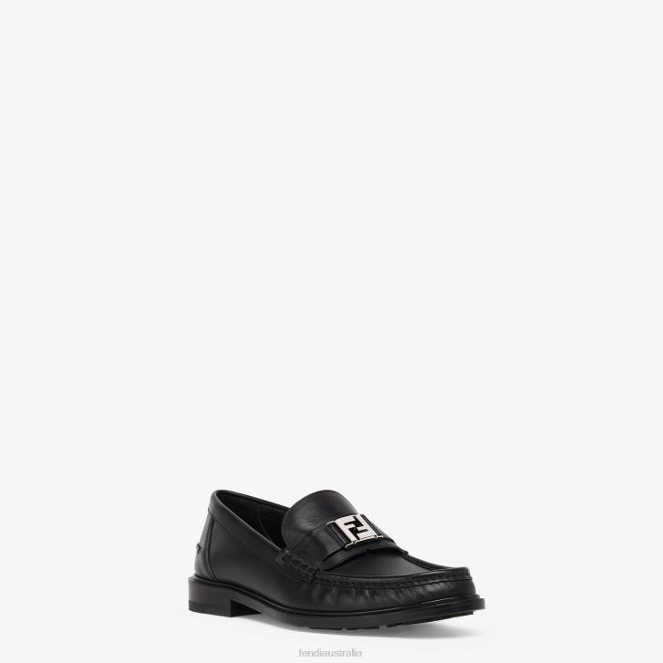 Men Shoes Fendi HP0B2245 Leather Loafers Black