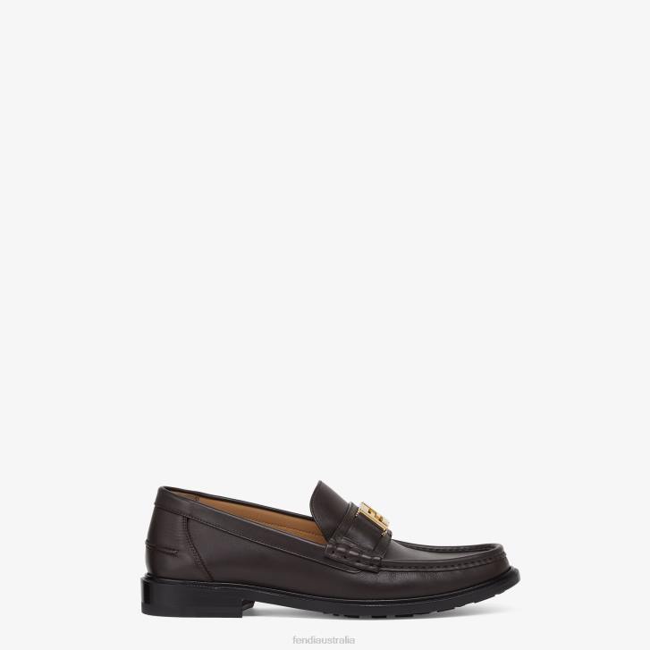 Men Shoes Fendi HP0B2247 Leather Loafers Brown