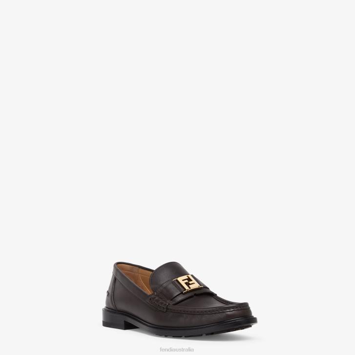 Men Shoes Fendi HP0B2247 Leather Loafers Brown