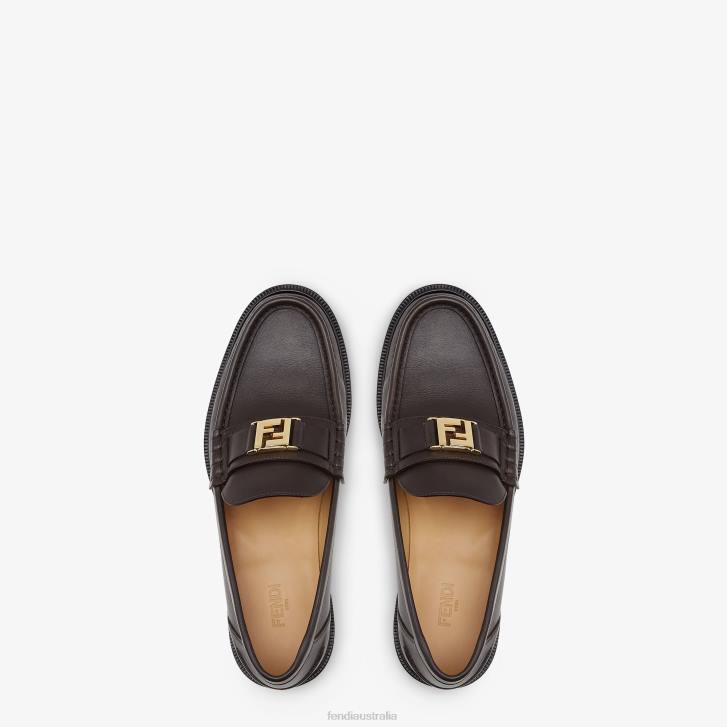 Men Shoes Fendi HP0B2247 Leather Loafers Brown