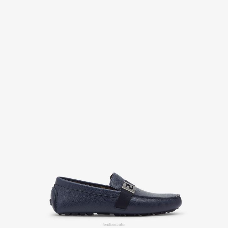 Men Shoes Fendi HP0B2248 Leather Loafers Blue