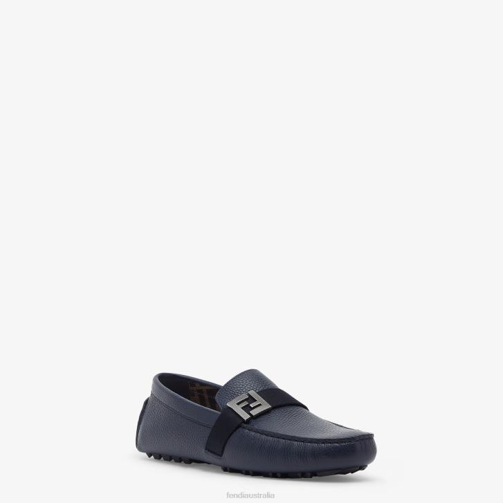 Men Shoes Fendi HP0B2248 Leather Loafers Blue
