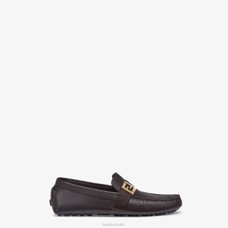 Men Shoes Fendi HP0B2266 Leather Drivers Brown