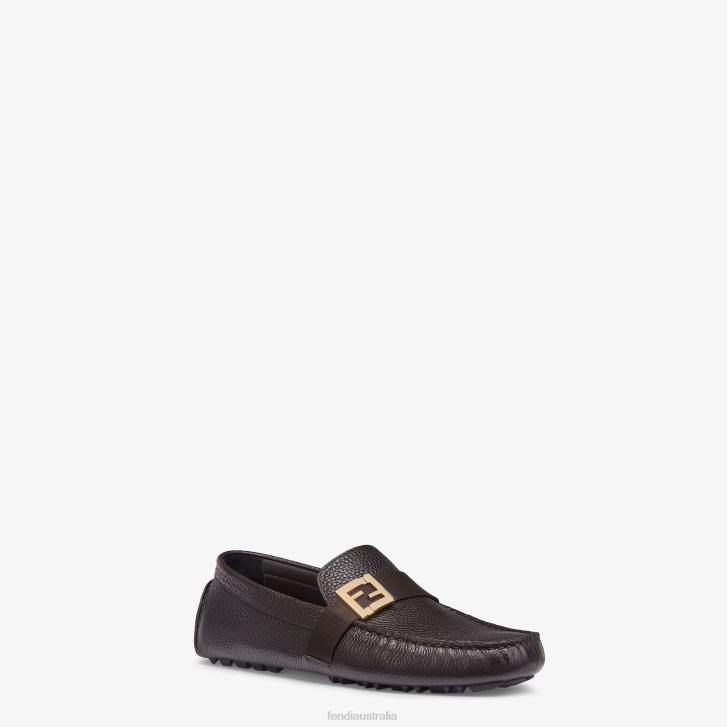 Men Shoes Fendi HP0B2266 Leather Drivers Brown
