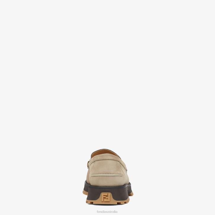 Men Shoes Fendi HP0B2282 Nubuck Leather Loafers Beige