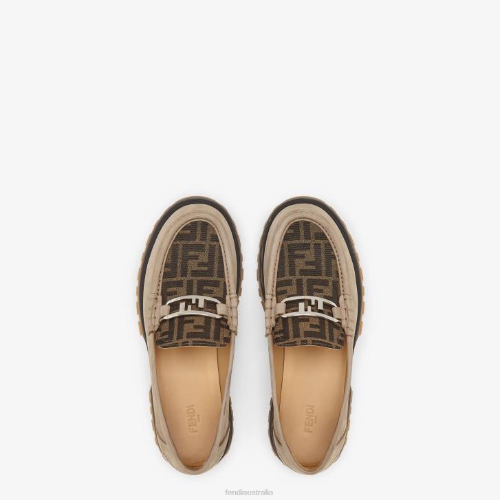 Men Shoes Fendi HP0B2282 Nubuck Leather Loafers Beige